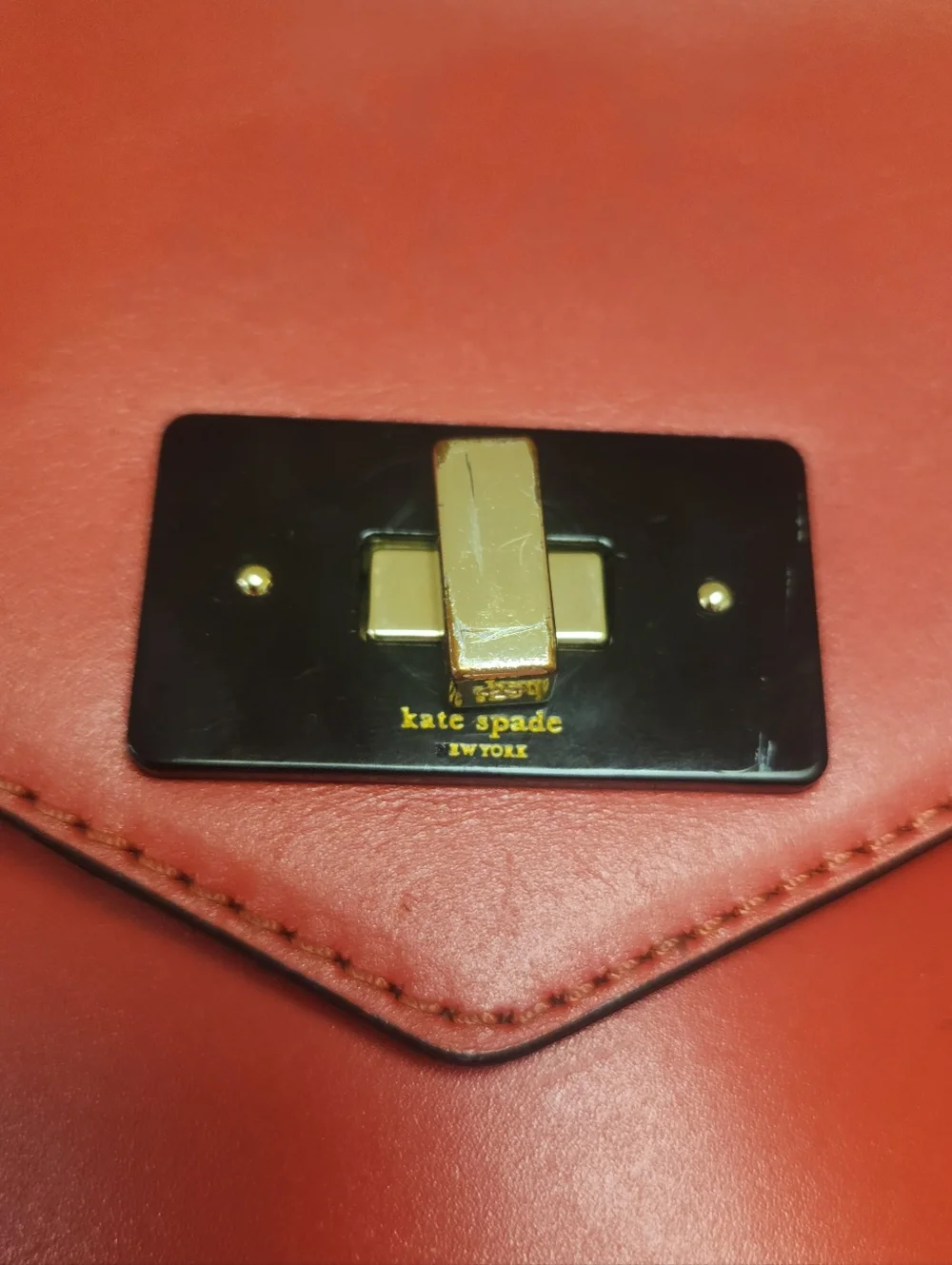 Vintage Kate Spade Red Top-Handle Crossbody Bag with Gold Hardware